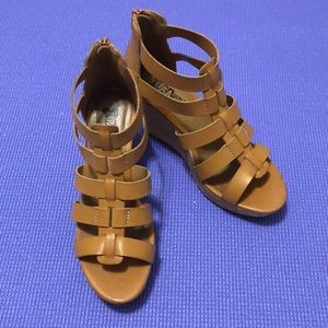 Tan Strappy Wedges